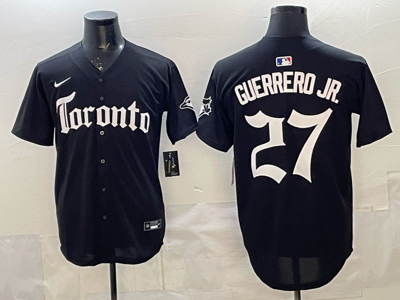 Men 2026 Toronto Blue Jays #27 Guerrero jr Black 5th generation Joint Name Nike MLB Jersey style 1214->toronto blue jays->MLB Jersey